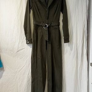 PAIGE Olive Green Belted Jumpsuit